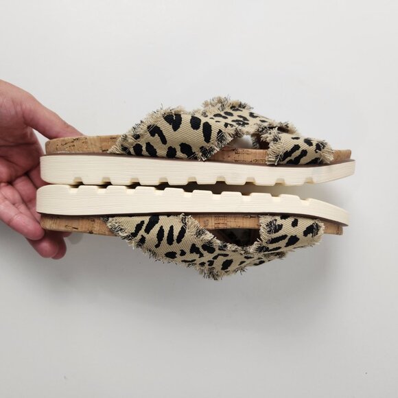 Boutique By Corkys Sandals Womens 9 Leopard Print Slip On Western Distressed - Picture 6 of 10